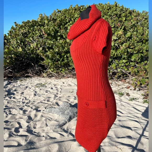 Chesley Knit Dress Cowl Neck 70’s Vibe M - Picture 2 of 6